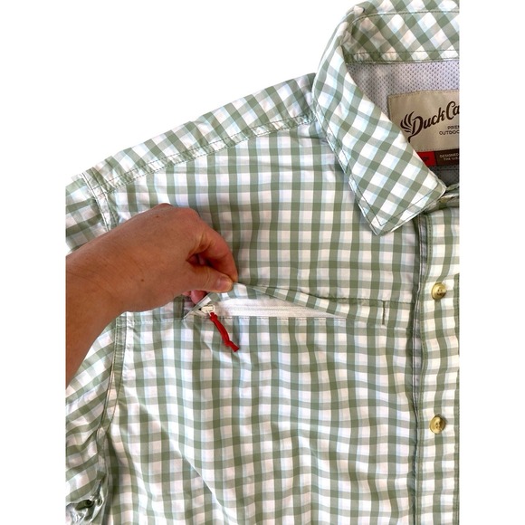 DUCK CAMP Mens Lightweight Short Sleeve Hunting Shirt 2XL Green Vented Nylon Zip - Picture 8 of 16